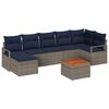 vidaXL Gar&eth;s&oacute;fa sett me&eth; p&uacute;&eth;i 8 pcs Gr&aacute;r p&oacute;l&yacute;rattan