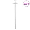 vidaXL Tjaldh&aelig;lar 24 stk. 23 cm &Oslash;6 mm Galvanh&uacute;&eth;a&eth; St&aacute;l