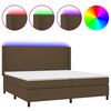 vidaXL H&oacute;lfa&eth; Springr&uacute;m me&eth; D&yacute;nu&LED D&ouml;kkbr&uacute;nn 200x200cm Tauefni
