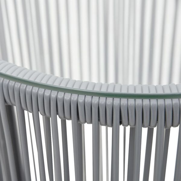 vidaXL 3 Hluta Bistro með Sessum Pólýrattan Reykgrátt