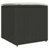 vidaXL Koddabox me&eth; geymslu Svartur 50 x 50 x 50 cm p&oacute;l&yacute;rattan
