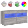 vidaXL Sj&oacute;nvarpssk&aacute;par me&eth; LED Lj&oacute;sum Gr&aacute;ir Sonoma 80x30x40 cm