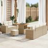 vidaXL Gar&eth;s&oacute;fa sett me&eth; p&uacute;&eth;i 8 pcs Beige og krem Poly Rattan
