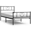 vidaXL R&uacute;mgrind &uacute;r M&aacute;lmi me&eth; H&ouml;fu&eth;gafli & F&oacute;tagafli Sv&ouml;rt 75x190 cm