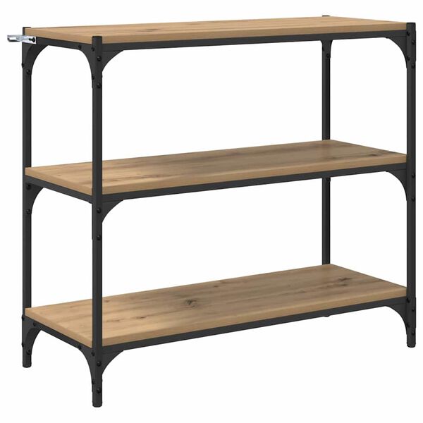 vidaXL B&oacute;kask&aacute;pur Artisan Eik 80 x 33 x 70,5 cm Virka&eth; tr&eacute; og j&aacute;rn