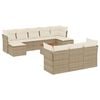 vidaXL 11 Hluta Gar&eth;s&oacute;fasett me&eth; Sessum Drapplita&eth; P&oacute;l&yacute;rattan