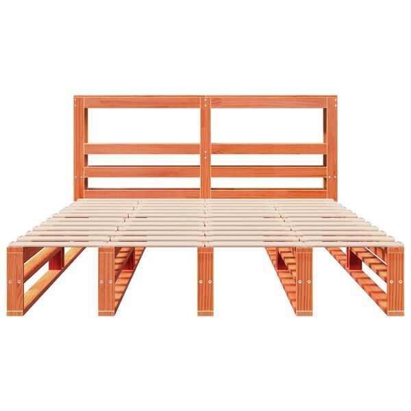 vidaXL R&uacute;mgrind &aacute;n D&yacute;nu Vaxbr&uacute;nn 160x200 cm Gegnheil Fura