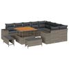 vidaXL Gar&eth;s&oacute;fa sett me&eth; p&uacute;&eth;i 12 pcs Gr&aacute;r p&oacute;l&yacute;rattan