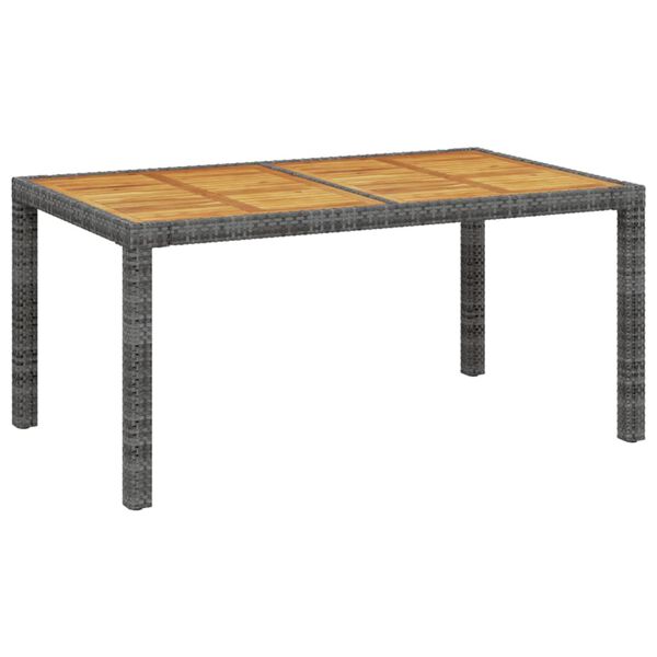 vidaXL Útiborðstofusett 5 stk. með Púðum Pólýrattan Grátt