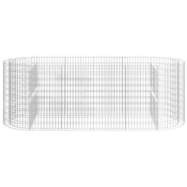 vidaXL Grjótkassi Upphækkað Blómaker Sinkhúðað Járn 300x100x100 cm