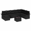vidaXL Gar&eth;s&oacute;fa sett me&eth; p&uacute;&eth;i 9 pcs Drapplita&eth;ur Poly rattan