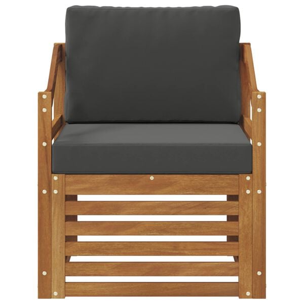 vidaXL &Uacute;ti s&oacute;fasett Solid Akas&iacute;uskei&eth; og P&oacute;lyester N&aacute;tt&uacute;rulegur