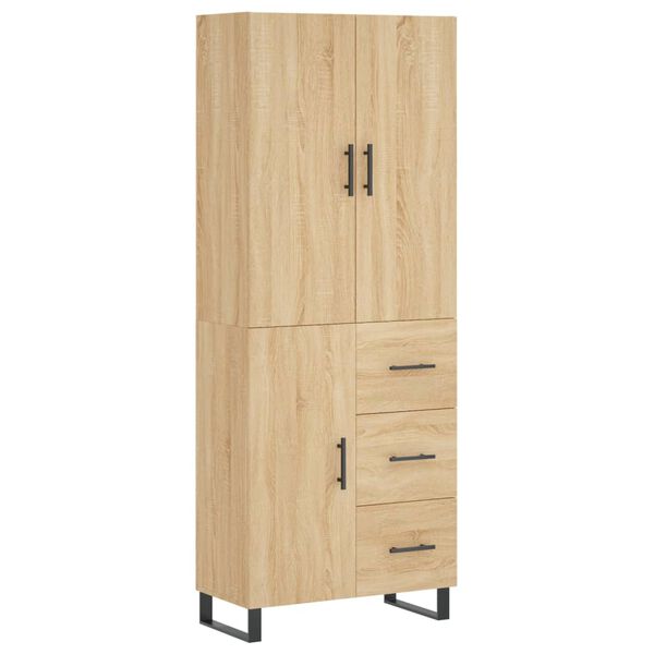 vidaXL Sk&aacute;pur Sonoma Eikarlitur 69,5x34x180 cm Samsettur Vi&eth;ur