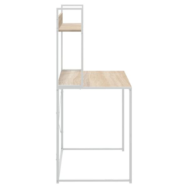 vidaXL T&ouml;lvubor&eth; Hv&iacute;tt og Eikarlita&eth; 110x60x138 cm Samsettur Vi&eth;ur