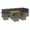vidaXL Gar&eth;s&oacute;fa sett me&eth; p&uacute;&eth;i 10 pcs Gr&aacute;r p&oacute;l&yacute;rattan