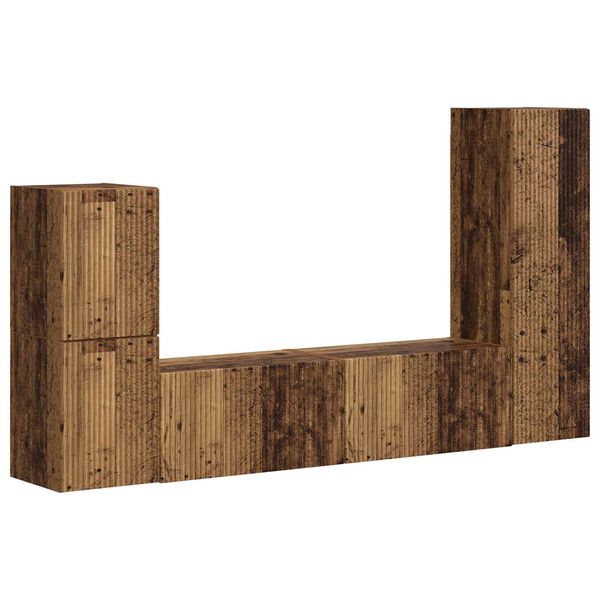 vidaXL Sj&oacute;nvarpssk&aacute;pasett 4 pcs Gamalt timbur Samsettur vi&eth;ur