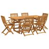 vidaXL 7 hluta Gar&eth;bor&eth;stofusett 180x90x75 cm Gegnheill Akas&iacute;uvi&eth;ur