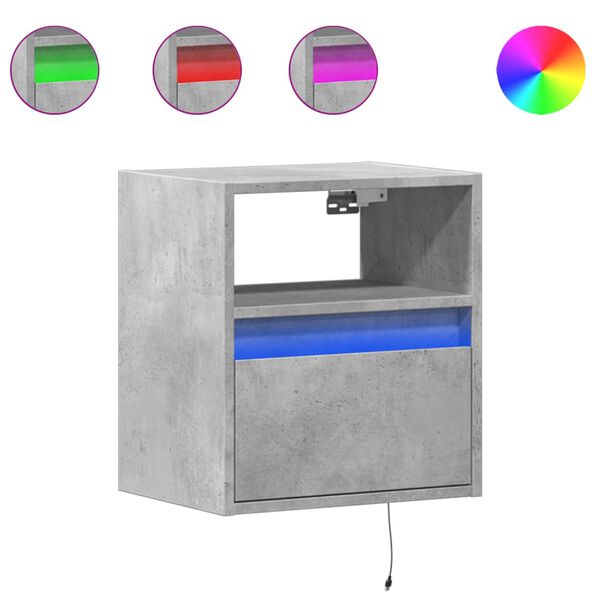 vidaXL Sj&oacute;nvarpssk&aacute;par me&eth; LED lj&oacute;sum 2 stk. Steypugr&aacute;r 41x31x45 cm