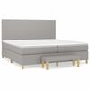 vidaXL H&oacute;lfa&eth; Springr&uacute;m me&eth; D&yacute;nu Lj&oacute;sgr&aacute;tt 200x200 cm Efni