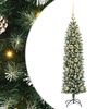 vidaXL Gervi mj&oacute; j&oacute;latr&eacute; me&eth; 150 LED me&eth; standi Gr&aelig;nn og hv&iacute;tur 120 cm