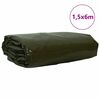 vidaXL D&yacute;na 650g / m&sup2; Ol&iacute;fugr&aelig;nn 1,5 x 6 m Striga me&eth; PVC h&uacute;&eth;u