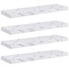 vidaXL Vegghylla 4 pcs Hv&iacute;tt marmara 80 x 23,5 x 4 cm Samsettur vi&eth;ur