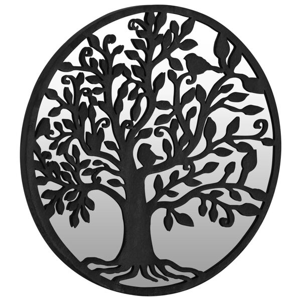 vidaXL Garðspegill Svartur 40x2,5 cm Járn Hringlaga Útinotkun