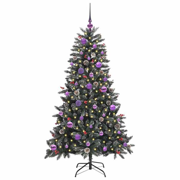 vidaXL Gervi j&oacute;latr&eacute; me&eth; 150 LED Gr&aelig;nn 150 cm PVC, plast og st&aacute;l