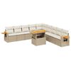 vidaXL 11 Hluta Gar&eth;s&oacute;fasett me&eth; Sessum Drapplita&eth; P&oacute;l&yacute;rattan