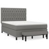 vidaXL H&oacute;lfa&eth; Springr&uacute;m me&eth; D&yacute;nu D&ouml;kkgr&aacute;tt 140x190 cm Efni