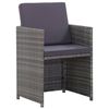 vidaXL 13 Hluta Garðborðstofusett með Sessum Pólýrattan Reykgrátt