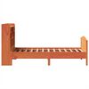 vidaXL Rúmgrind með Bókahillu án Dýnu Vaxbrún 100x200 cm Gegnheil Fura