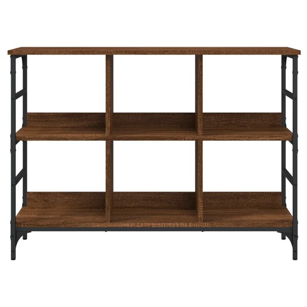 vidaXL Sk&oacute;sk&aacute;pur Br&uacute;nn Eikarlitur 102x32x73,5 cm Samsettur Vi&eth;ur