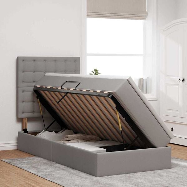 vidaXL R&uacute;m me&eth; geymslur&yacute;mi og d&yacute;nu M&oacute;gr&aacute;r 90 x 200 cm P&oacute;l&yacute;ester