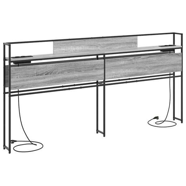 vidaXL Geymslu h&ouml;f&eth;ah&ouml;gg Gr&aacute; sonoma &aacute;fer&eth; 200 cm Samsettur vi&eth;ur