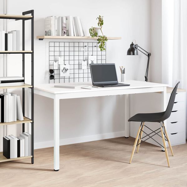 vidaXL Bor&eth;stofubor&eth; Hv&iacute;tt 140 x 80 x 75 cm Solid furuhikk