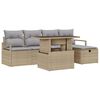 vidaXL Gar&eth;s&oacute;fa sett me&eth; p&uacute;&eth;i 6 pcs Drapplita&eth;ur Poly rattan