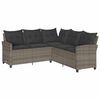 vidaXL L-laga&eth;ur s&oacute;fas&oacute;fi me&eth; p&uacute;&eth;um Gr&aacute;um Poly Rattan
