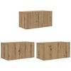 vidaXL Sjónvarpsskápasett 3 pcs Brúnn 60 x 30 x 30 cm Samsettur viður