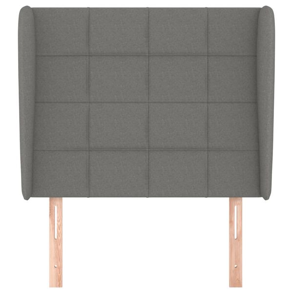 vidaXL Höfðagafl með Eyrum 93x23x118/128 cm Dökkgrátt Efni