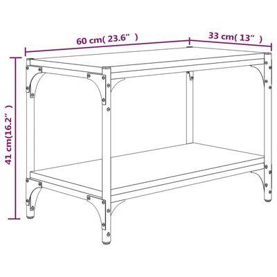 vidaXL Sjónvarpsskápur Brún Eik 60x33x41 cm Samsettur Viður og Stál