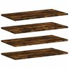 vidaXL Vegghillur 4 stk. Reykt&oacute;na Eik 60x30x1,5 cm Samsettur Vi&eth;ur