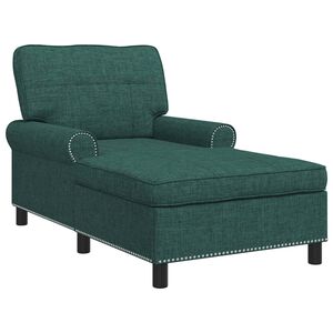 vidaXL Chaise Lounge me&eth; p&uacute;&eth;i D&ouml;kkgr&aelig;n 91 x 157 x 91 cm d&uacute;kur
