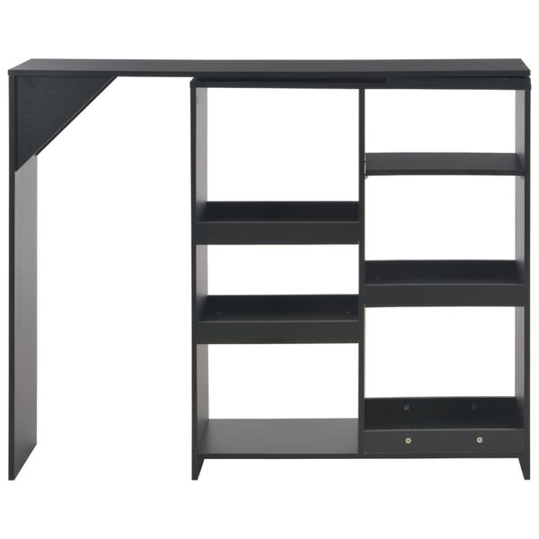 280223 vidaXL Bar Table with Moveable Shelf Black 138x39x110 cm