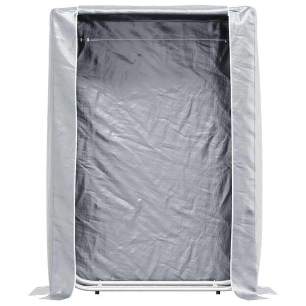 vidaXL Elivi&eth;argrind me&eth; regnhl&iacute;f 100x25x150 cm Galvaniseru&eth;u st&aacute;l