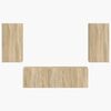 vidaXL Sj&oacute;nvarpsveggskap set 4 pcs Sonoma Eik Samsettur vi&eth;ur