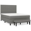vidaXL H&oacute;lfa&eth; Springr&uacute;m me&eth; D&yacute;nu D&ouml;kkgr&aacute;tt 140x190 cm Efni
