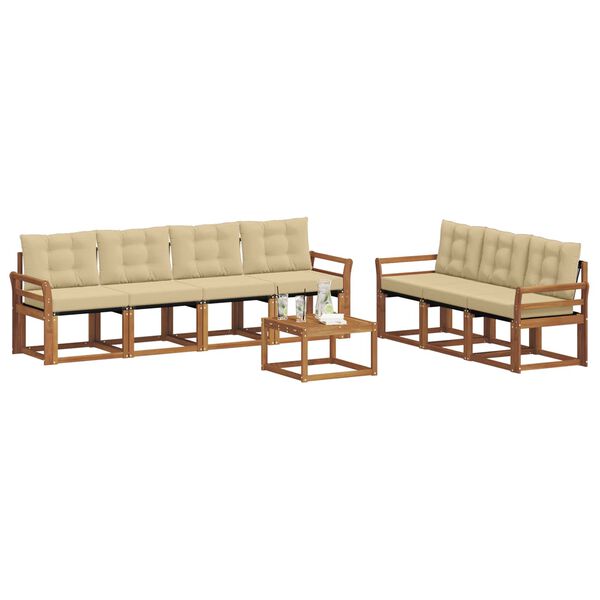 vidaXL &Uacute;ti s&oacute;fasett me&eth; p&uacute;&eth;i 8 pcs N&aacute;tt&uacute;rulegt og B&eacute;ig