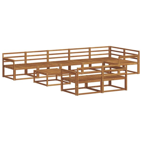 vidaXL &Uacute;ti s&oacute;fasett 9 pcs N&aacute;tt&uacute;rulegur Hrein akas&iacute;utr&eacute;