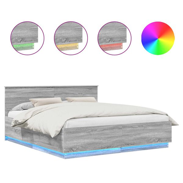 vidaXL Ramsv&iacute;k me&eth; h&ouml;fu&eth;gafl Gr&aacute;r Sonoma 200 x 200 cm Samsettur vi&eth;ur